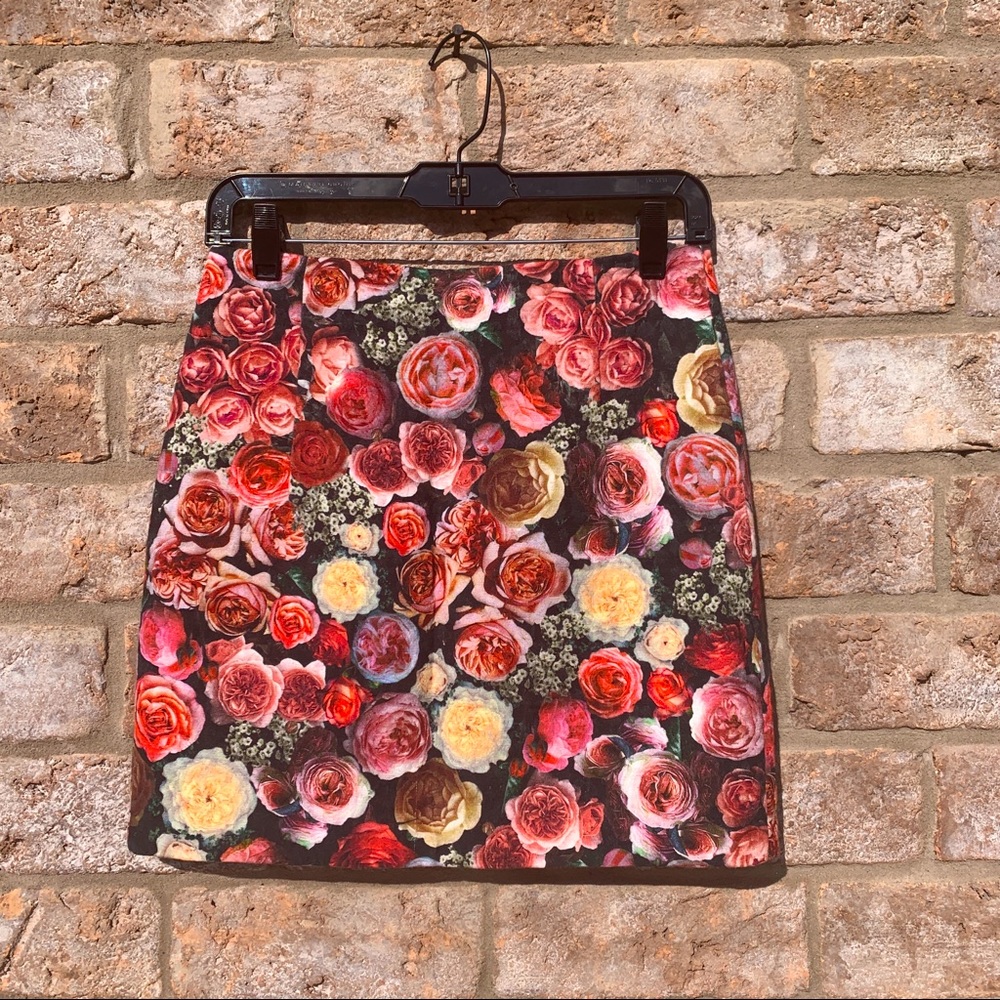 Mango Floral Mini Skirt